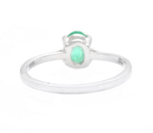 Load image into Gallery viewer, Exquisite Natural Emerald 14K Solid White Gold Ring