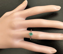 Load image into Gallery viewer, Exquisite Natural Emerald 14K Solid White Gold Ring