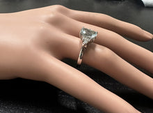 Load image into Gallery viewer, 3.35 Carats Natural Aquamarine and Diamond 14K Solid White Gold Ring