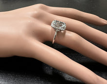 Load image into Gallery viewer, 3.15 Carats Natural Aquamarine and Diamond 14K Solid White Gold Ring