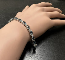 Load image into Gallery viewer, 12.70 Carats Natural London Blue Topaz &amp; Diamond 14K Solid White Gold Bracelet
