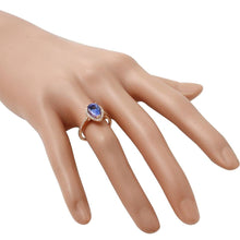 Load image into Gallery viewer, 2.05 Carats Natural Very Nice Looking Tanzanite and Diamond 14K Solid Rose Gold Ring
