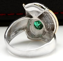 Load image into Gallery viewer, 1.50 Carats Natural Emerald and Diamond Platinum Two Tone Ring