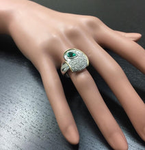 Load image into Gallery viewer, 1.50 Carats Natural Emerald and Diamond Platinum Two Tone Ring