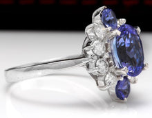 Load image into Gallery viewer, 3.00 Carats Natural Very Nice Looking Tanzanite and Diamond 14K Solid White Gold Ring