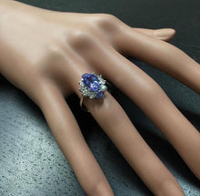 Load image into Gallery viewer, 3.00 Carats Natural Very Nice Looking Tanzanite and Diamond 14K Solid White Gold Ring