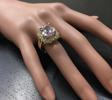 Load image into Gallery viewer, 8.49 Carats Natural Kunzite and Diamond 14K Solid Yellow Gold Ring