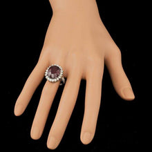 Load image into Gallery viewer, 13.80 Carats Natural Red Ruby and Diamond 14K Solid White Gold Ring