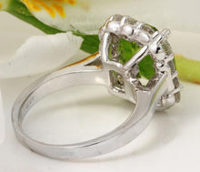 Load image into Gallery viewer, 4.20 Carats Natural Very Nice Looking Peridot and Diamond 14K Solid White Gold Ring