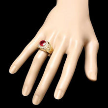 Load image into Gallery viewer, 4.50 Carats Natural Red Ruby and Diamond 14K Solid Yellow Gold Men&#39;s Ring