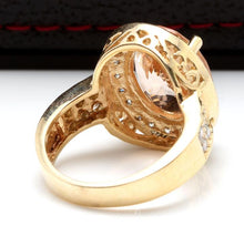 Load image into Gallery viewer, 6.91 Carats Exquisite Natural Morganite and Diamond 14K Solid Yellow Gold Ring