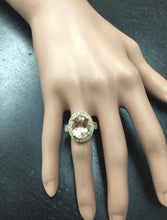 Load image into Gallery viewer, 6.91 Carats Exquisite Natural Morganite and Diamond 14K Solid Yellow Gold Ring