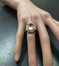 Load image into Gallery viewer, 6.91 Carats Exquisite Natural Morganite and Diamond 14K Solid Yellow Gold Ring