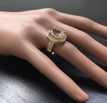 Load image into Gallery viewer, 6.91 Carats Exquisite Natural Morganite and Diamond 14K Solid Yellow Gold Ring