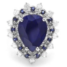 Load image into Gallery viewer, 6.00 Carats Natural Blue Sapphire and Diamond 14K Solid White Gold Ring