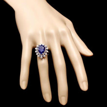 Load image into Gallery viewer, 6.00 Carats Natural Blue Sapphire and Diamond 14K Solid White Gold Ring