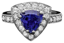 Load image into Gallery viewer, 2.80 Carats Natural Tanzanite and Diamond 14K Solid White Gold Ring