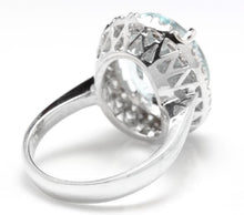 Load image into Gallery viewer, 9.35 Carats Natural Aquamarine and Diamond 14K Solid White Gold Ring