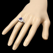 Load image into Gallery viewer, 2.80 Carats Natural Tanzanite and Diamond 14K Solid White Gold Ring