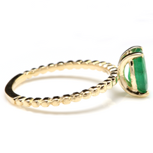 Load image into Gallery viewer, 1.20 Carats Exquisite Natural Emerald 14K Solid Yellow Gold Ring