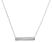 Load image into Gallery viewer, Splendid 14k Solid White Gold Bar Necklace with Diamond Accent