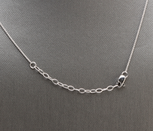 Load image into Gallery viewer, Splendid 14k Solid White Gold Bar Necklace with Diamond Accent