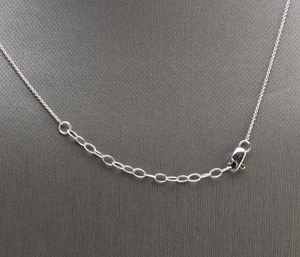 Splendid 14k Solid White Gold Bar Necklace with Diamond Accent