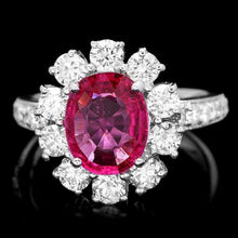 Load image into Gallery viewer, 4.40 Carats Natural Tourmaline and Diamond 14K Solid White Gold Ring