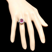 Load image into Gallery viewer, 4.40 Carats Natural Tourmaline and Diamond 14K Solid White Gold Ring