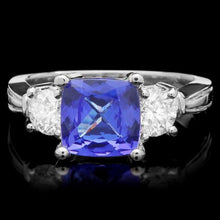 Load image into Gallery viewer, 2.60 Carats Natural Tanzanite and Diamond 14K Solid White Gold Ring