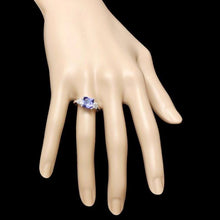 Load image into Gallery viewer, 2.60 Carats Natural Tanzanite and Diamond 14K Solid White Gold Ring
