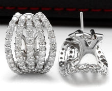 Load image into Gallery viewer, Exquisite 3.60 Carats Natural Diamond 18K Solid White Gold Cluster Earrings