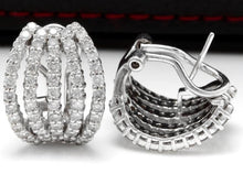 Load image into Gallery viewer, Exquisite 3.60 Carats Natural Diamond 18K Solid White Gold Cluster Earrings