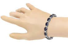 Load image into Gallery viewer, Very Impressive 29.50 Carats Natural Sapphire &amp; Diamond 14K Solid White Gold Bracelet