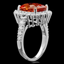 Load image into Gallery viewer, 6.90 Carats Natural Citrine and Diamond 14K Solid White Gold Ring