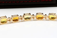 Load image into Gallery viewer, Very Impressive 30.65 Carats Natural Sapphire &amp; Diamond 14K Solid Yellow Gold Bracelet
