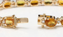 Load image into Gallery viewer, Very Impressive 30.65 Carats Natural Sapphire &amp; Diamond 14K Solid Yellow Gold Bracelet