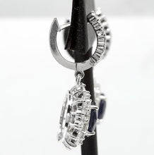 Load image into Gallery viewer, Exquisite 9.47 Carats Natural Blue Sapphire and Diamond 14K Solid White Gold Stud Earrings