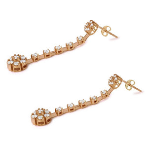 2.10 Carats Natural VS1-VS2 Diamond 14K Solid Yellow Gold Earrings