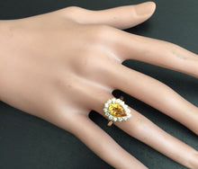 Load image into Gallery viewer, 2.70 Carats Natural Very Nice Looking Citrine and Diamond 14K Solid Yellow Gold Ring