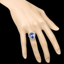 Load image into Gallery viewer, 10.10 Carats Natural Tanzanite and Diamond 18K Solid White Gold Ring