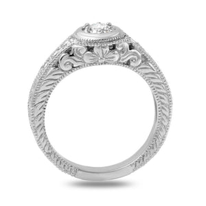 Splendid .65 Carats Natural Diamond 14K Solid White Gold Ring