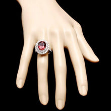 Load image into Gallery viewer, 10.40 Carats Natural Red Zircon and Diamond 14K Solid White Gold Ring