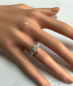 Splendid .65 Carats Natural Diamond 14K Solid White Gold Ring