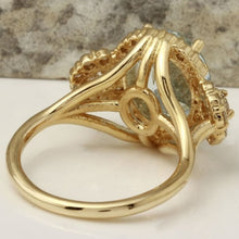 Load image into Gallery viewer, 4.50 Carats Exquisite Natural Aquamarine and Diamond 14K Solid Yellow Gold Ring