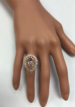 Load image into Gallery viewer, 4.60 Carats Exquisite Natural Pink Morganite and Diamond 14K Solid Rose Gold Ring