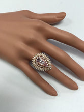Load image into Gallery viewer, 4.60 Carats Exquisite Natural Pink Morganite and Diamond 14K Solid Rose Gold Ring