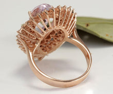 Load image into Gallery viewer, 4.60 Carats Exquisite Natural Pink Morganite and Diamond 14K Solid Rose Gold Ring