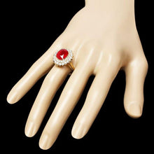 Load image into Gallery viewer, 7.00 Carats Natural Red Ruby and Diamond 14K Solid Yellow Gold Ring