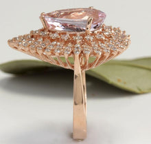 Load image into Gallery viewer, 4.60 Carats Exquisite Natural Pink Morganite and Diamond 14K Solid Rose Gold Ring